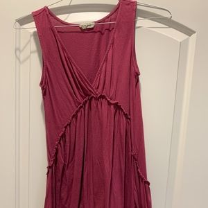 Magenta flowy tank